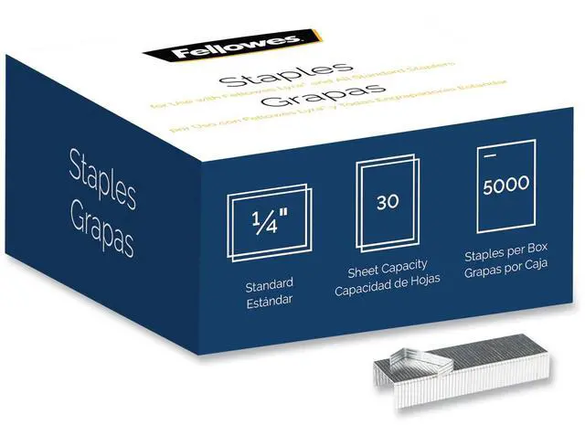 Main image of Standard 0.25" Full Strip Staples 0.25" Leg 0.5" Crown Steel 5000/Pack 5009501