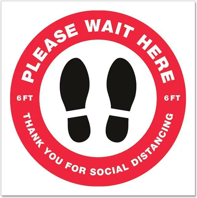 Main image of Avery Social Distancing Floor Decals 10.5" 5/Pack 83090