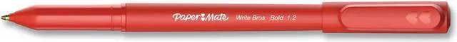 Main image of Write Bros. Ballpoint Pen Stick Bold 1.2 mm Red Ink Red Barrel Dozen 2124521