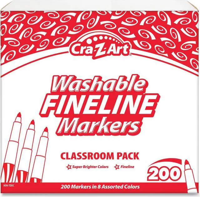 Main image of Cra-Z-Art Washable Fineline Markers Classpack Bullet Tip 8 Colors 200/Set 740071