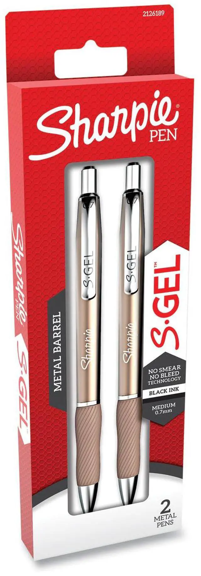 Main image of Shaprie S-Gel Premium Gel Pen Retractable Medium Black 2/Pack 2126189