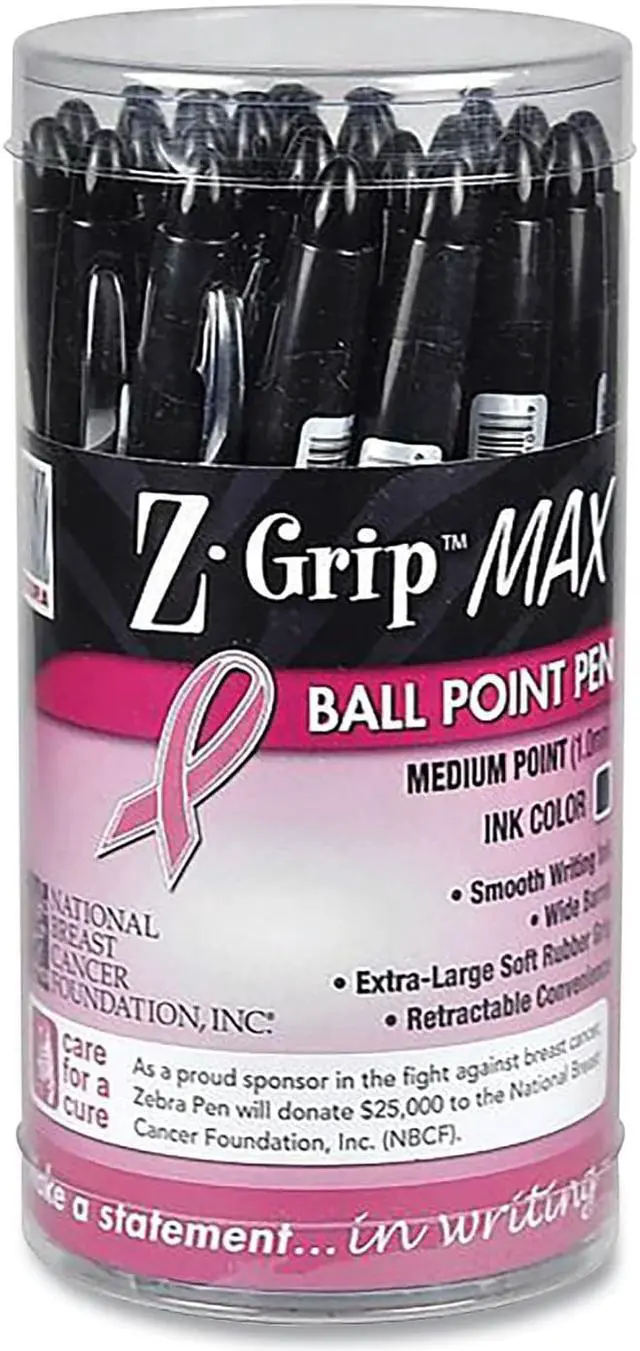 Main image of Zebra Z-Grip MAX Breast Cancer Awareness Ballpoint Pen 24/Pack 32577