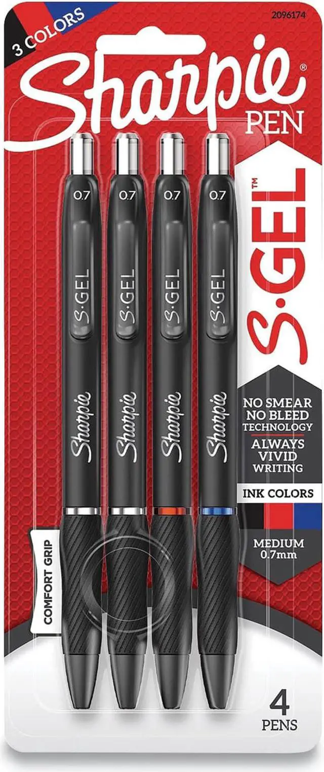 Main image of Sharpie S-Gel High-Performance Gel Pen Retractable Medium Assorted 4/Pk 2096174