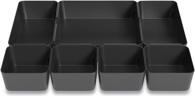 Ten-Compartment Plastic Drawer Organizer, 7.83 x 8.19 x 5.35, Black Ten-Compartment Plastic Drawer Organizer, 7.83 x 8.19 x 5.35, Black