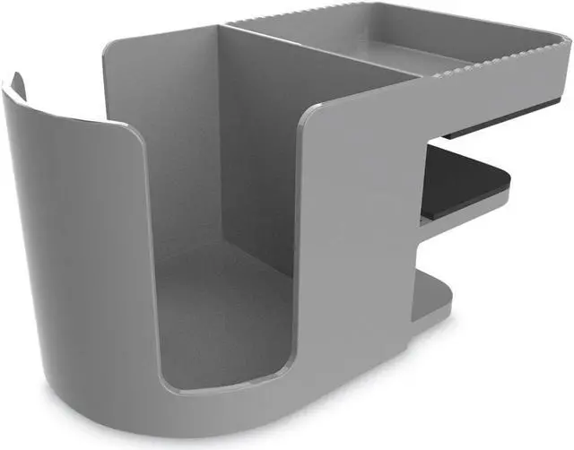 Main image of Deflecto Standing Desk Cup Holder Organizer Two Sections Gray 400000