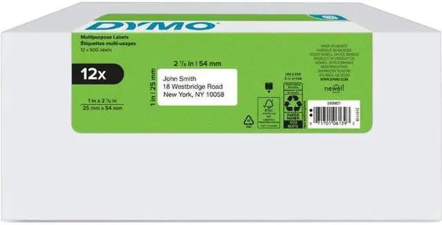 Alt view image 2 of 11 - Dymo LabelWriter 2-1/8"W Labels - 1" Height x 2 1/8" Width - Rectangle - Direct Thermal - White - 500 / Pack