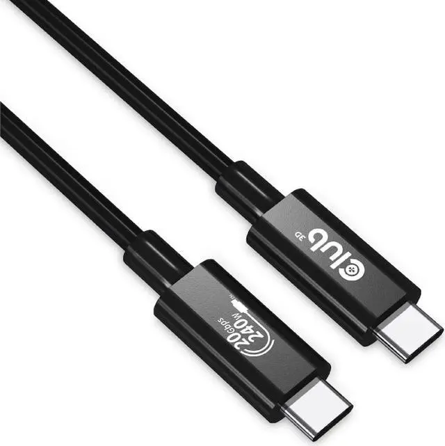 Alt view image 10 of 13 - club 3d usb4 type-c gen2x2 bi-directional cable 40gbps 4k60hz 240w powerdelivery m-m 2m - 6,56ft, cac-1575