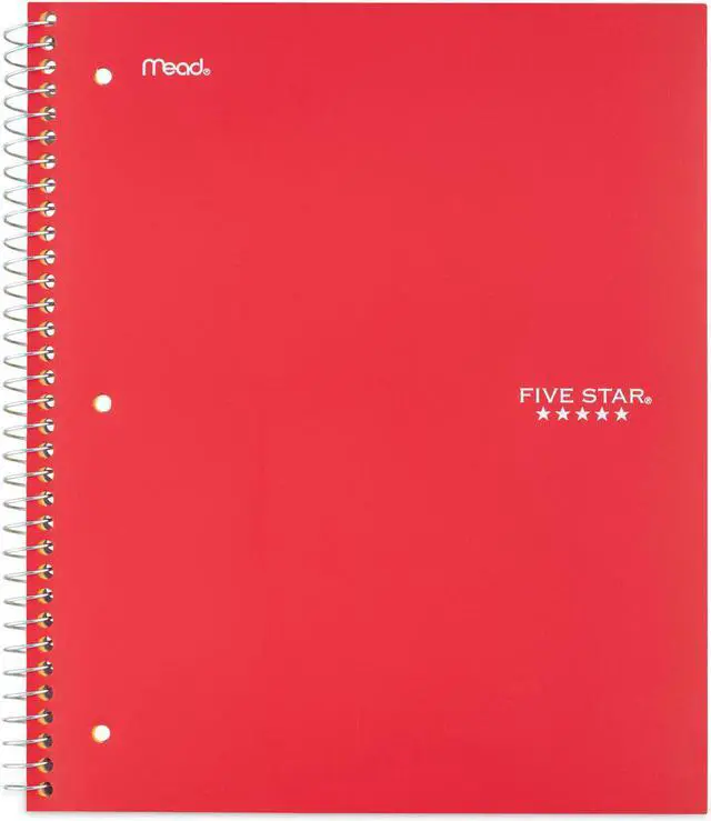 Alt view image 4 of 4 - Five Star 72017 Wirebound Notebook, Legal Rule, 11 X 8 1/2, 100 Sheets, Red
