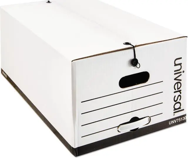 Alt view image 5 of 5 - Economy Storage Box w/Tie Closure, Legal, Fiberboard, White, 12/Carton
