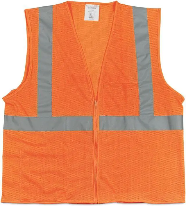 Main image of Zipper Safety Vest Large Hi-Viz Orange 302MVGZORL