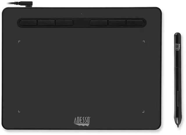 Alt view image 9 of 17 - Adesso 8" x 5" Graphic Tablet - Graphics Tablet - 8" x 5" - 5080 lpi Cable - 8192 Pressure Level - Pen - 1 - Mac, PC - Black