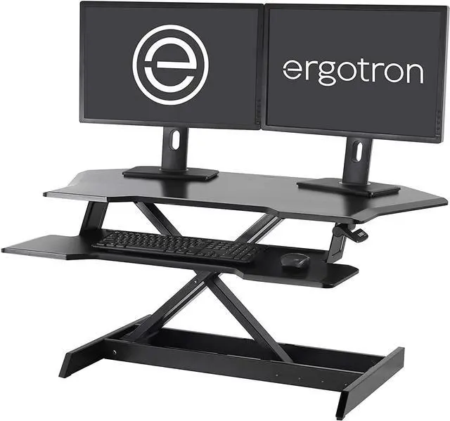 Alt view image 11 of 20 - Ergotron WorkFit-TX Standing Desk Converter, Sit-Stand Desk Workstation - Height-Adjustable Keyboard (33-467-921)