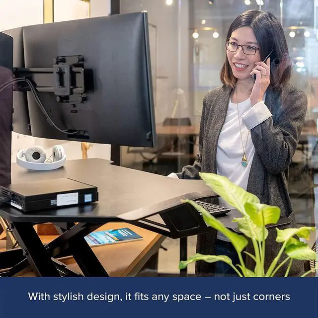 Alt view image 14 of 20 - Ergotron WorkFit-TX Standing Desk Converter, Sit-Stand Desk Workstation - Height-Adjustable Keyboard (33-467-921)