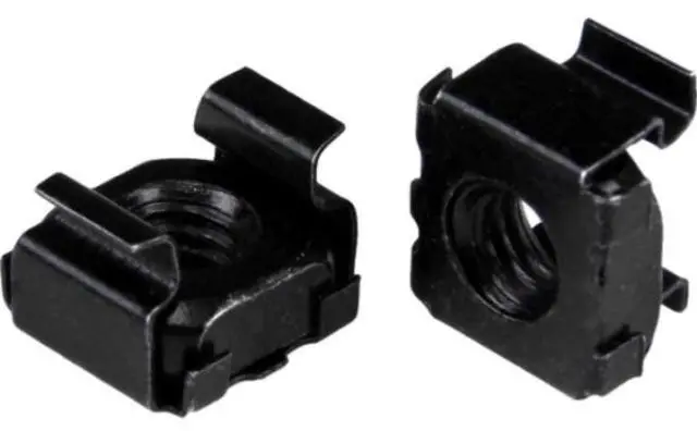 Main image of StarTech.com M5 Cage Nuts - 50 Pack, Black - M5 Mounting Cage Nuts for Server Rack & Cabinet - Cage Nut - Steel - Black - 1 Pack