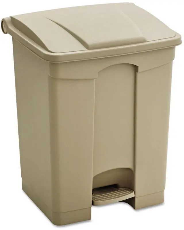 Alt view image 6 of 16 - Large Capacity Plastic Step-On Receptacle, 17gal, Tan