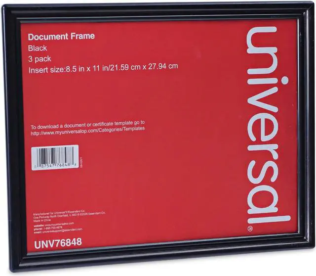 Alt view image 3 of 11 - Universal All Purpose Document Frame 8 1/2 x 11 Insert Black 3/Pack 76848