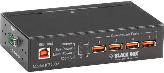 Alt view image 4 of 8 - Black Box Industrial-Grade USB Hub 4-Port ICI200A