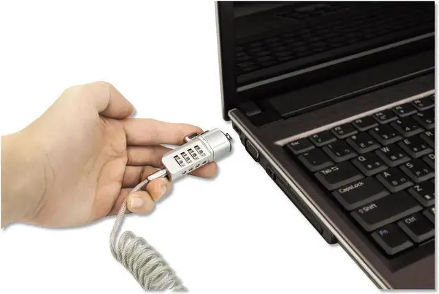 Alt view image 7 of 20 - Compact Combination Laptop Lock, 6 ft Steel Cable 64670