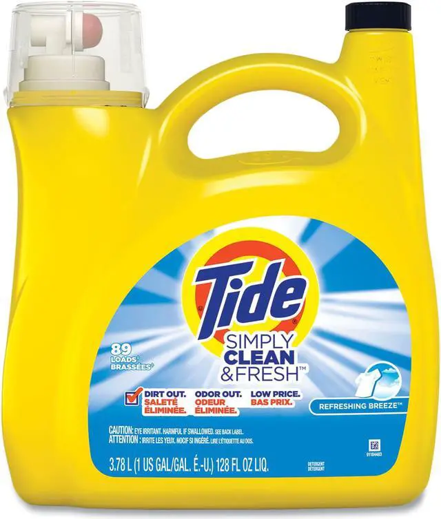 Alt view image 2 of 5 - Tide 443117 Simply Clean & Fresh Laundry Detergent, Liquid, Breeze Scent, 89 Loads, 128-oz. - Quantity 1
