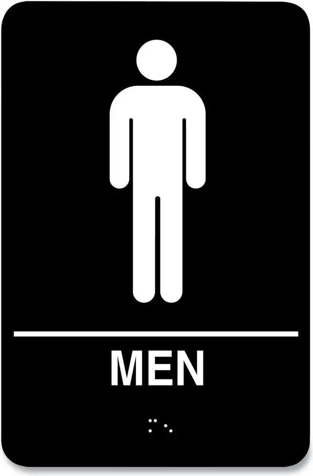 Alt view image 3 of 3 - Restroom Signs,9 x 6In,Plastic,PR COSCO 98095