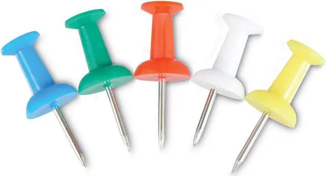 Alt view image 2 of 5 - Universal Colored Push Pins, Plastic, Asstd., 3/8", 400/Pack