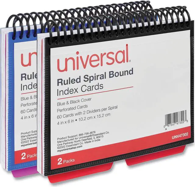 Alt view image 3 of 10 - Universal Spiral Bound Index Cards 4" x 6" White 120/Pack 47302