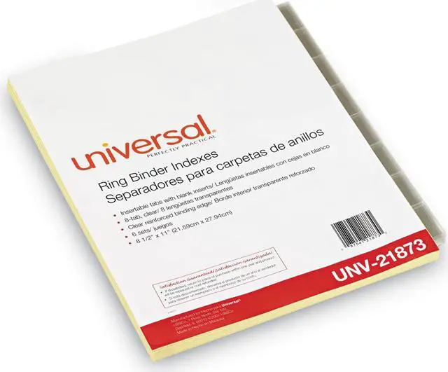 Alt view image 3 of 8 - UNIVERSAL Economical Insertable Index Clear Tabs 8-Tab Letter Buff 6 Sets/Pack 21873
