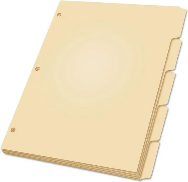 Alt view image 3 of 8 - Oxford Three-Hole Punched Index for Binder 1/5 Cut 5-Tab Manila 100/Box 13V