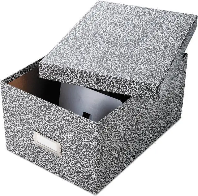 Alt view image 2 of 3 - Oxford Reinforced Board Card File Lift-Off Cover Holds 1 200 5 x 8 Cards Black