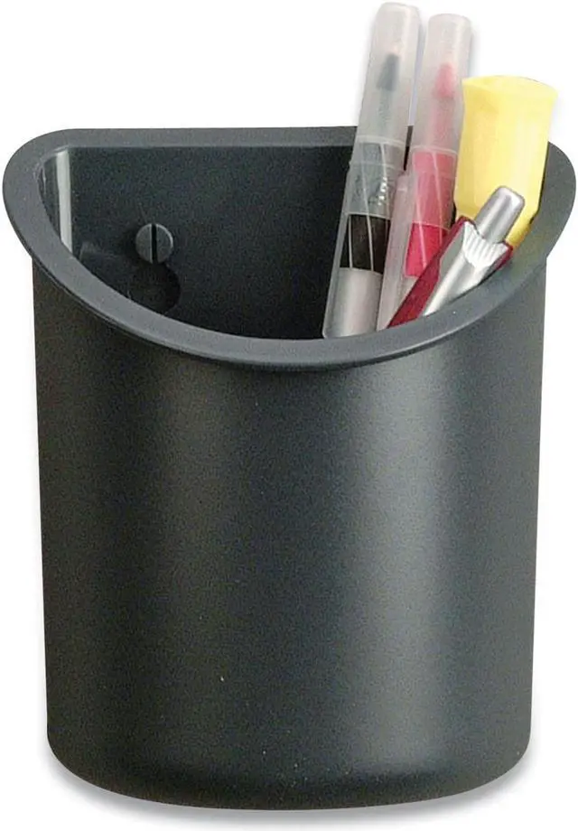 Alt view image 4 of 8 - Officemate Gray Pencil Cup, Plastic, 5" Height, 4-1/4" Width, 2-1/2" Depth 29032