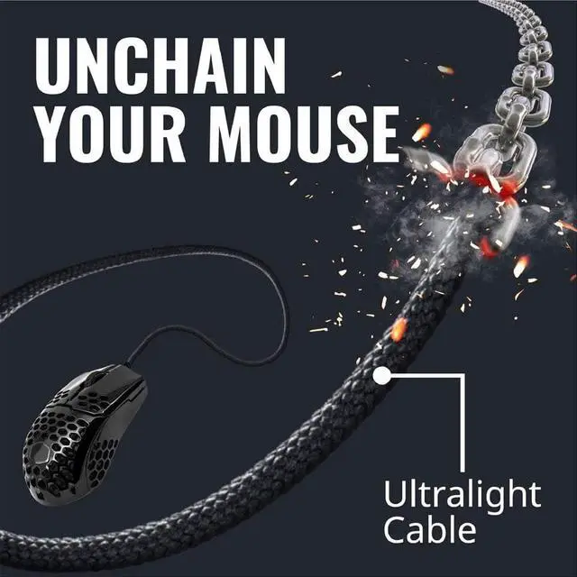 Alt view image 8 of 14 - Cooler Master MM710 Pro-Grade Gaming Mouse (Glossy Black) - 53g Lightweight, Honeycomb Shell, Ultralight Ultraweave Cable, Pixart 3389 16000 DPI Optical Sensor