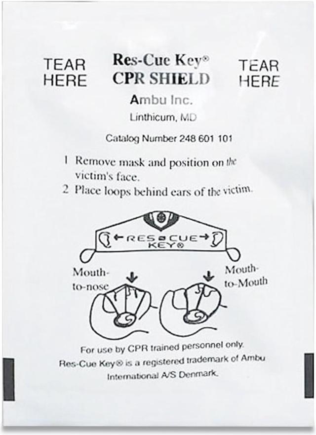 CPR Face Shield with Elastic Ear Bands, Fits Adults and Children