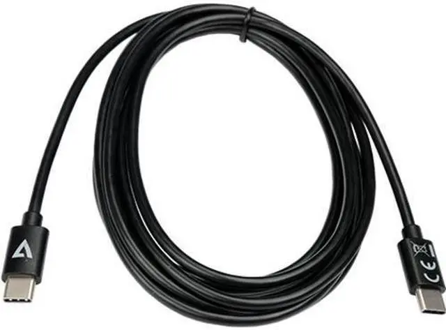 Main image of V7 V7USB2C-2M Black USB-C Cable Male to USB-C Male USB 2.0