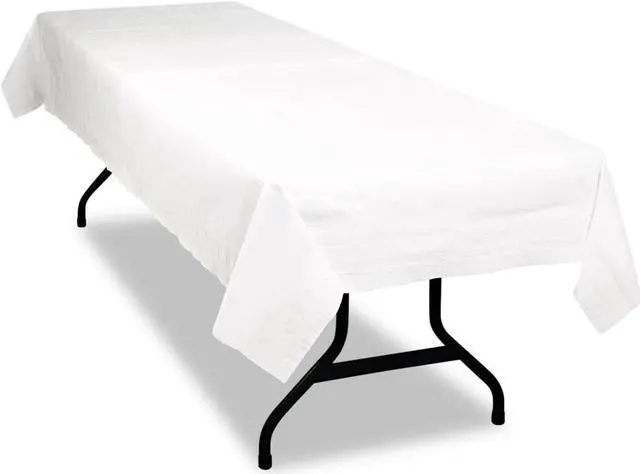 Alt view image 2 of 6 - Tablemate Table Set Poly Tissue Table Cover 54 x 108 White 6/Pack PT549WH
