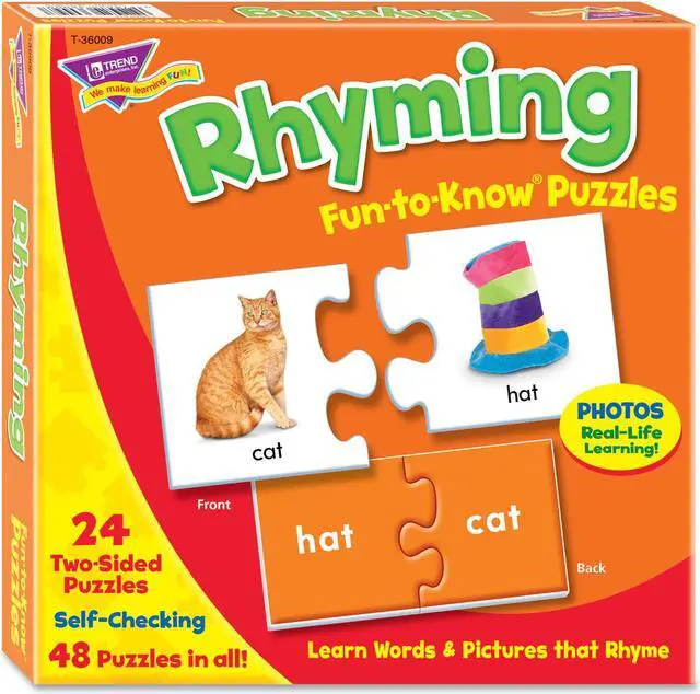 Alt view image 8 of 13 - Trend Enterprises Trend Fun-To-Know Early Childhood Puzzles Rhyming T36009
