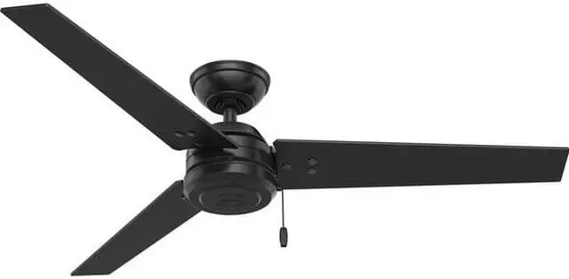 Alt view image 8 of 17 - Hunter Cassius 52 Inch Indoor and Outdoor Ceiling Fan w/ Pull Chain, Matte Black