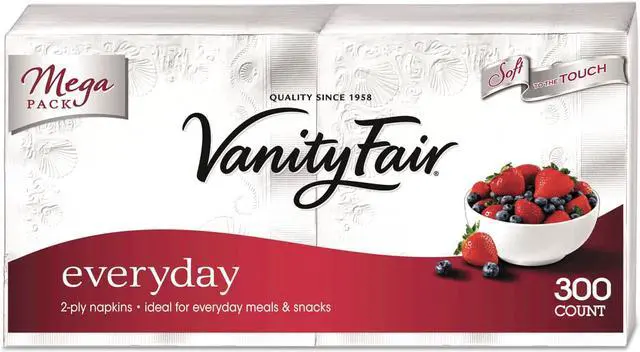 Alt view image 7 of 7 - Vanity Fair VanityFair Everyday Napkins - 2 Ply - White - Paper - Soft, Strong, Absorbent - For Breakfast, Dinner - 300