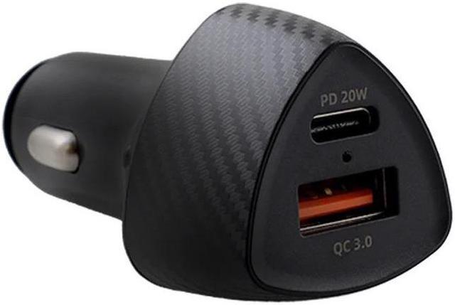 Codi Dual Port 20W Car Charger/Auto Adapter (USB-C, USB-A Outputs