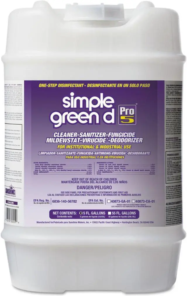 Alt view image 7 of 8 - d Pro 5 Disinfectant Unscented 5 gal Jug 30505