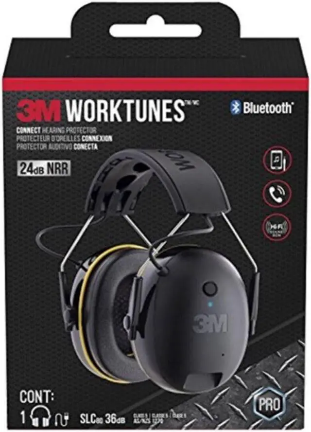 Alt view image 11 of 20 - Worktunes Ear Muff Bluetooth Hearing Protector 24 dB NRR Plastic