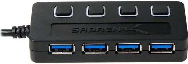 Alt view image 11 of 19 - Sabrent 4-Port USB 3.0 Hub with Individual LED Power Switches (HB-UM43)