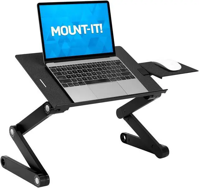 Alt view image 9 of 15 - Mount-It! Adjustable Laptop Stand with Built-In Cooling Fan | Fits Up to 17" Screens