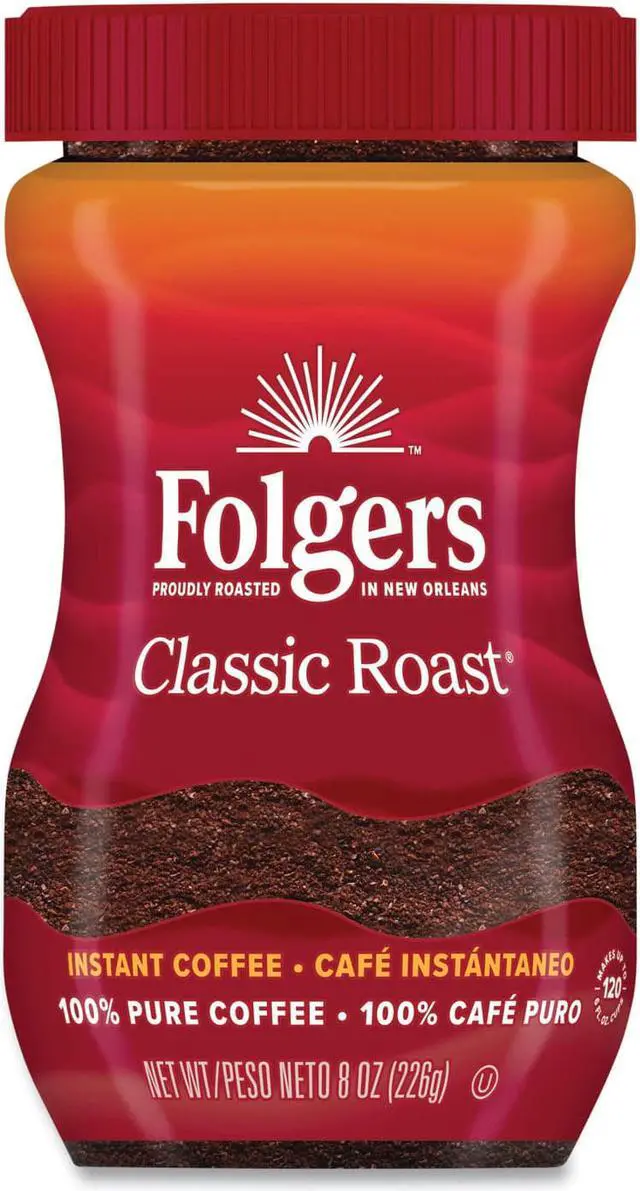 Alt view image 5 of 5 - Instant Coffee Crystals Folgers Regular 8 oz Dark Brown 20629