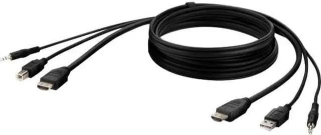 Alt view image 4 of 4 - Belkin HDMI High Retention + USB A-B + Audio Passive Combo KVM Cable