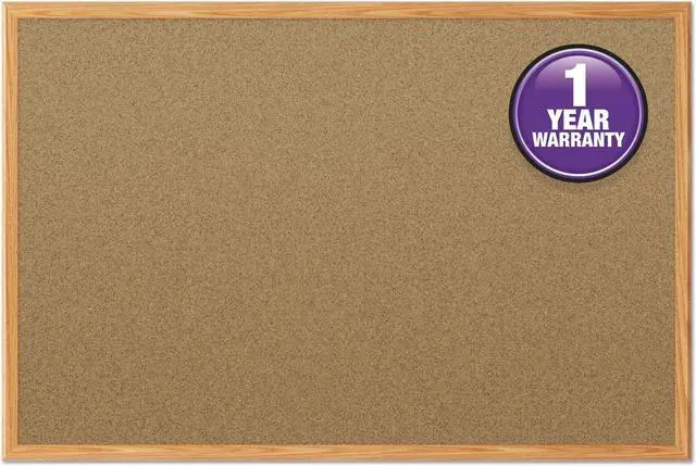 Alt view image 3 of 9 - Mead Bulletin Board, 36 in. H, 48 in. W, Oak  Includes Mounting Hardware 85367