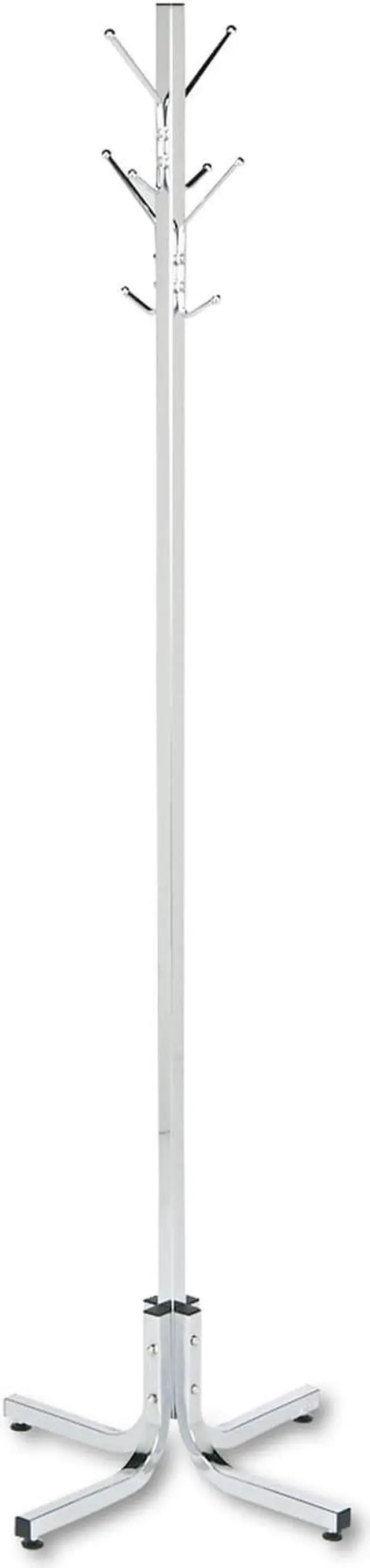 Alt view image 5 of 5 - Metal Costumer, Four Ball-Tipped Double-Hooks, 21W X 21D X 70H, Chrome