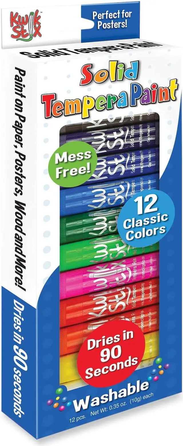 Alt view image 8 of 10 - The Pencil Grip Kwik Stix Solid Tempera Paint Sticks 12/PK Ast 602