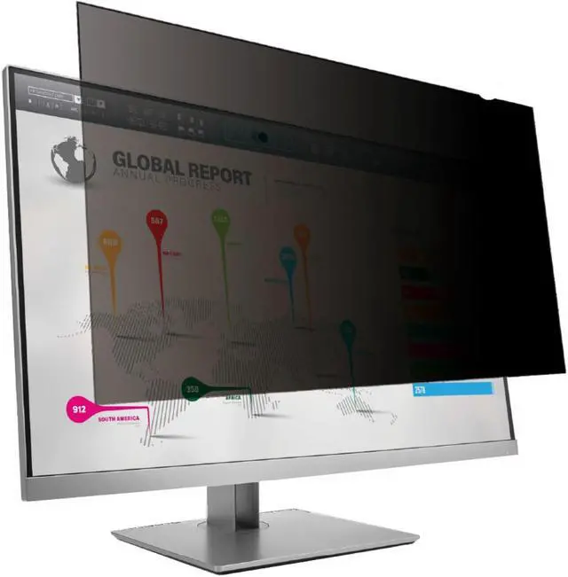Alt view image 3 of 14 - 3M Privacy Screen Filter Black - For 23" Widescreen LCD Monitor - 16:9 - Scratch Resistant, Fingerprint Resistant - Anti-glare