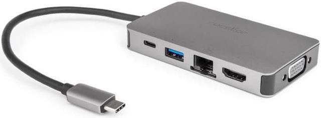 Rocstor Premium USB-C® Multiport Adapter - HDMI® 4K, VGA, GbE, USB 3.0