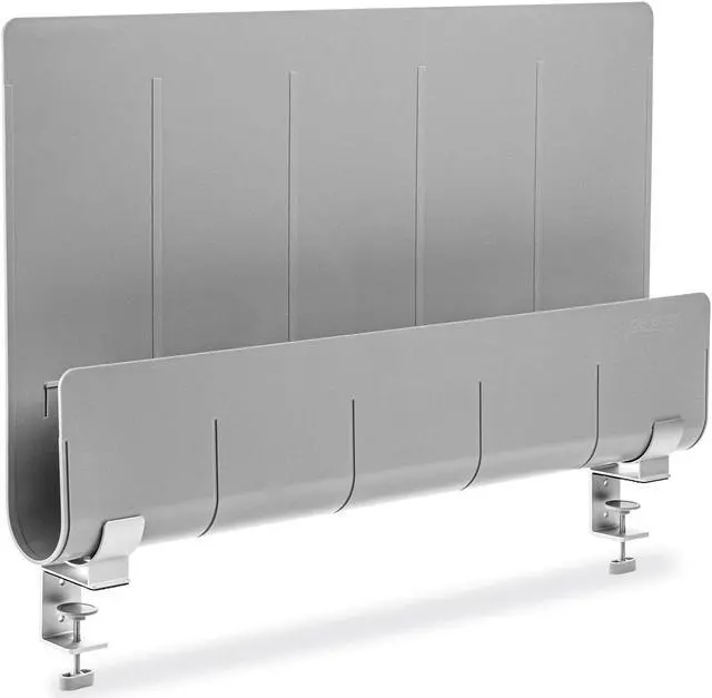 Alt view image 5 of 5 - Deflect-O Oasis 16.35"" x 24"" Standing Desk Privacy Panel Organizer Gray 4/Pack